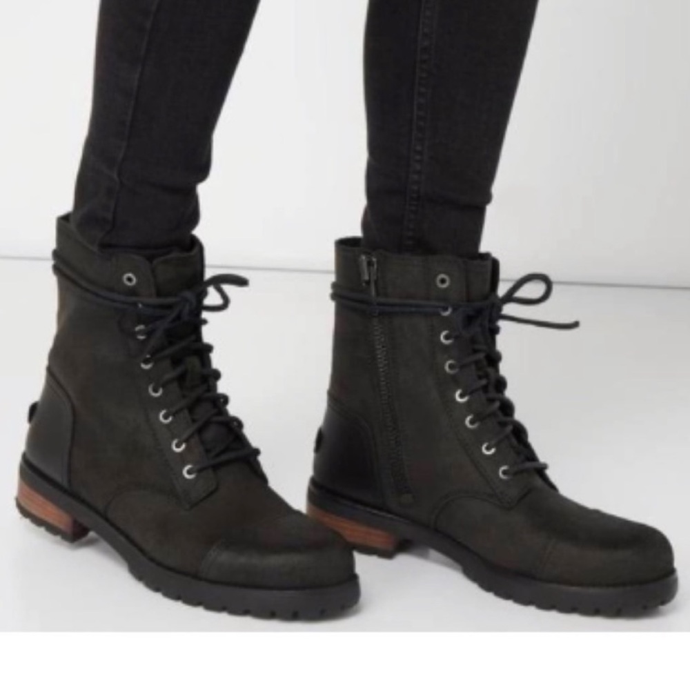 UGG Boots Kilmer II Leather Biker Boot Black Size 8 S/N 1095131 NEW RARE FIND